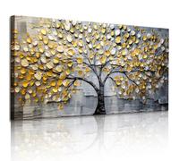 JHHUAMO Tableau Decoration Murale Grand, Decoration Maison Moderne, Impression sur Toile de L'arbre Doré de la Vie pour Salon Chambre Bureau Salle 50x100 cm