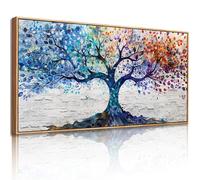 JHHUAMO Tableau Decoration Murale Salon Arbre de Vie Coloré Cadre 60x120 cm