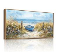 JHHUAMO Tableau Decoration Murale Salon, Grand Moderne Cadre Tableau Mural Décoratif Maison, Impression sur Toile Vegetale Naturelles Bord de Mer Bateau Paysage pour Chambre Bureau Salle 60x120 cm