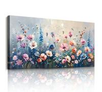 JHHUAMO Tableau Decoration Murale Salon, Grand Moderne Tableau Mural Décoratif Maison, Impression sur Toile Vegetale Naturelle Fleurs pour Chambre Salle Bureau 50x100 cm