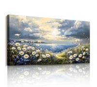 JHHUAMO Tableau Decoration Murale Salon, Grand Moderne Tableau Mural Décoratif Maison, Impression sur Toile Paysage Mer Vegetale Naturelle pour Chambre Bureau Salle 50x100 cm