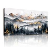JHHUAMO Tableau Decoration Murale Salon, Grand Moderne Tableau Mural Décoratif Maison, Impression sur Toile Arbre Montagne Paysage Vegetale Naturelles pour Chambre Bureau Salle 59x119 cm