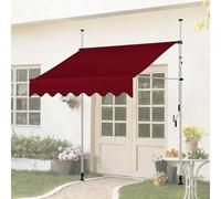 JHIAADEY Auvent De Terrasse RéTractable,Auvent De Patio sans PerçAge,Store Banne Manuel RéTractable avec Manivelle,RéGlable en Hauteur,LéGer,ImperméAble,Offre Une Protection(Yellow+White,2.5M/8.2FT)