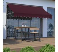 JHIAADEY Auvent De Terrasse,Store Balcon sans Percage,Store Exterieur,Aucun PerçAge Requis for L'Installation,Fournit De l'ombre Et Est éTanche,Convient Aux Patios,FenêTres(Burgundy,3.5M/11.5FT)