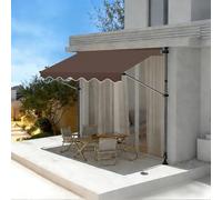 JHIAADEY Auvent De Terrasse,Store Balcon sans Percage,Store Exterieur,l'angle Et La Hauteur sont RéGlables,Ce Qui Le Rend Adapté Aux EntréEs,Balcons,Avant-Toits Et Espaces(Brown,2M/6.5FT)