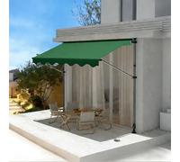 JHIAADEY Auvent De Terrasse,Store Balcon sans Percage,Store Exterieur,l'angle Et La Hauteur sont RéGlables,Ce Qui Le Rend Adapté Aux EntréEs,Balcons,Avant-Toits Et Espaces(Dark Green,4M/13.1FT)