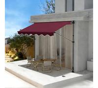 JHIAADEY Auvent De Terrasse,Store Balcon sans Percage,Store Exterieur,l'angle Et La Hauteur sont RéGlables,Ce Qui Le Rend Adapté Aux EntréEs,Balcons,Avant-Toits Et Espaces(Burgundy,3.5M/11.5FT)