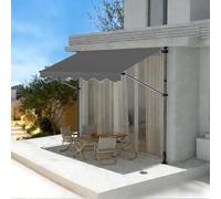 JHIAADEY Auvent De Terrasse,Store Balcon sans Percage,Store Exterieur,l'angle Et La Hauteur sont RéGlables,Ce Qui Le Rend Adapté Aux EntréEs,Balcons,Avant-Toits Et Espaces(Gray,2M/6.5FT)