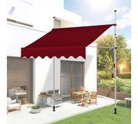 JHIAADEY Auvent RéTractable,Auvent De Patio sans PerçAge,Auvent ImperméAble,RéSistant Aux UV,Fournit De l'ombre,ImperméAble,Convient Aux EntréEs,Balcons,Avant-Toits(Burgundy,1.5M/4.9FT)