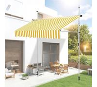JHIAADEY Auvent RéTractable,Auvent De Patio sans PerçAge,Auvent ImperméAble,RéSistant Aux UV,Fournit De l'ombre,ImperméAble,Convient Aux EntréEs,Balcons,Avant-Toits(Yellow White,2M/6.5FT)