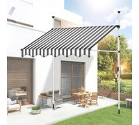 JHIAADEY Auvent RéTractable,Auvent De Patio sans PerçAge,Auvent ImperméAble,RéSistant Aux UV,Fournit De l'ombre,ImperméAble,Convient Aux EntréEs,Balcons,Avant-Toits(Gray White,3M/9.8FT)