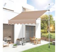 JHIAADEY Auvent RéTractable,Auvent De Patio sans PerçAge,Auvent ImperméAble,RéSistant Aux UV,Fournit De l'ombre,ImperméAble,Convient Aux EntréEs,Balcons,Avant-Toits(Beige,3M/9.8FT)
