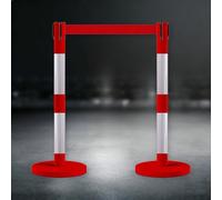 JHIAADEY Poteau De Guidage,Guidage SystèMe De Balisage Pour Personnes,Poteaux RéTractables Avec Ceintures De SéCurité,Ensemble De Deux PièCes,AdaptéEs Aux HôTels,AéRoports,éColes(Red,5M/16.4FT)