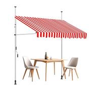 JHIAADEY Stores for Patio,Store Exterieur sans Percage,Banne De Porte,RéSistant Aux UV,Offre De l'ombre Et Une Protection Contre La Pluie,Convient Aux EntréEs,Balcons(Red White,3M/9.8FT)