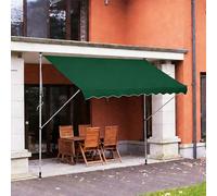 JHIAADEY Stores pour Patio, Store Banne sans PerçAge Auvent, Auvent ImperméAble, Installation Facile sans PerçAge, Convient Aux Cours, Jardins, Balcons, FenêTres(Dark Green,4M/13.1FT)