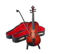 JHIALG Figurine de violon jouable 2026 - La plus petite figurine de violon miniature au monde - Instrument de musique triste - M miniature avec et