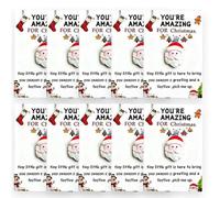 JHIALG Lot de 10 mini cartes de Noël de poche, idéales pour les cadeaux pour les amis, les fêtes de Noël