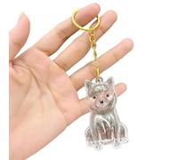 JHIALG Porte-clés collecteur de poils de chien, porte-clés transparent pour animal domestique, souvenir commémoratif pour poils d'animaux domestiques, accessoire commémoratif en fourrure