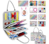 JHkim Busy Board Montessori Jouets pour garçons et filles de 3 ans et plus, jouets de voyage sensoriels pour autisme, jouets de voyage sensoriels pour tout-petits, activité éducative, apprentissage