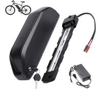 JHKJ Batterie de Remplacement pour kit Moteur 350W-1000W : Batterie Lithium 36 V/48 V pour Tube Diagonal, 10 Ah, 15 Ah, 20 Ah ou 24 Ah, avec Chargeur et Interrupteur.,48v10ah