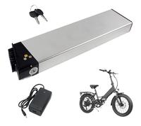 JHKJ Batterie Lithium intégrée Pliable 36 V/48 V, 8 Ah, 10 Ah, 12 Ah, 15 Ah, 17,5 Ah, pour Moteur de 300 W à 700 W, avec Chargeur.,48v10.4ah