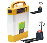 JHKJ Batterie pour Chariot élévateur électrique 24 V/48 V, 15 Ah, 20 Ah ou 28 Ah, LiFePO4, avec poignée, Compatible avec Les Moteurs CBD15J-LI2/CBD20J-LI2 de 650 W à 1 000 W.,B 24v28ah