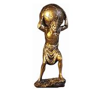 JHKJ Statue du Dieu Grec Atlas, Dieu Romain du Ciel et de L'astronomie Sculpture Bronze Titan Grec Tenant la Sculpture de la Sphère Céleste