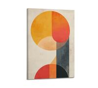 JHKJTK Impression sur toile abstraite minimaliste - Poster d'art géométrique avec cercles et formes colorées audacieuses pour décoration de chambre à coucher 20 x 30 cm