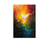 JHKJTK Impression sur toile minimaliste - Poster religieux - Saint Esprit divin dans un style expressionniste aux couleurs vives - Décoration moderne pour chambre familiale - 30 x 45 cm