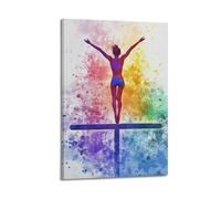 JHKJTK Impression sur toile moderne exquise - Album photo - Aquarelle - Gymnastique - Athlète féminine sur poutre d'équilibre - 40 x 60 cm