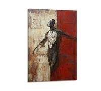 JHKJTK Impression sur toile murale abstraite minimaliste - Poster brutaliste abstrait humain au design audacieux et dramatique pour décoration de chambre à coucher (30 x 45 cm)