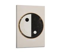 JHKJTK Impression sur toile murale moderne exquise - Album photo minimaliste Yin Yang - Motif équilibré symbolique pour chambre - 50 x 75 cm