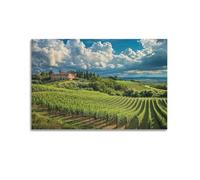 JHKJTK Impression sur toile murale moderne exquise - Album photo - Paysage panoramique - Affiche de vignoble italien avec maison de campagne - 50 x 75 cm