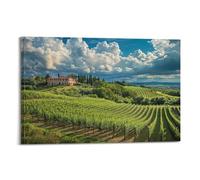 JHKJTK Impression sur toile murale moderne exquise - Album photo - Paysage panoramique - Affiche de vignoble italien avec maison de campagne - 50 x 75 cm