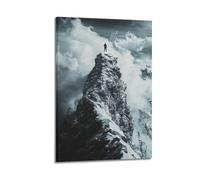 JHKJTK Impression sur toile murale moderne exquise - Album photo - Paysage surréaliste - Poster homme debout sur le sommet de la montagne - 30 x 45 cm