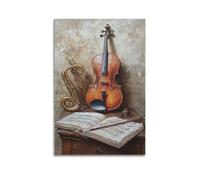 JHKJTK Poster de musique vintage avec partitions de musique moderne pour la décoration murale de la salle de bain, 50 x 75 cm