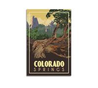 JHKJTK Poster moderne pour album photo de famille - Art mural décoratif de salle de bain - Poster paysage rétro Colorado Springs vue panoramique sur toile sans cadre 40 x 60 cm