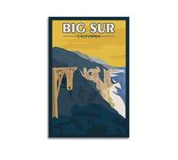 JHKJTK Poster moderne pour album photo de famille - Art mural - Décoration de salle de bain - Poster de voyage rétro - Vue panoramique sur Californie - 30 x 45 cm - Sans cadre