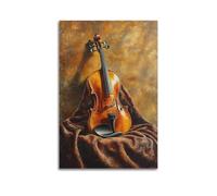 JHKJTK Poster moderne pour album photo de famille - Impression sur toile de style rétro avec violon et musique - Affiche d'art pour amateurs de violon 30 x 45 cm