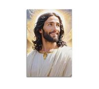 JHKJTK Poster mural moderne de famille - Portrait religieux de Jésus habillé doré - Œuvre d'art sur toile sans cadre 30 x 45 cm