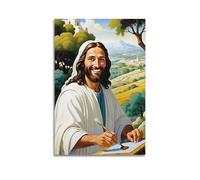 JHKJTK Poster mural moderne pour décoration de salle de bain - Peinture de paysage de Jésus, figure divine, œuvre d'art sur toile, 40 x 60 cm, sans cadre