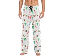 JHKKU Pantalon de pyjama pour homme doux et confortable avec poches, Oie de Noël, XL