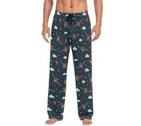 JHKKU Pantalon de pyjama pour homme doux et confortable avec poches, Ptérosaure, XXL