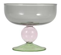 JHKNNK Bol à Glace sur Pied Créatif Multicolore en Verre pour Dessert | Surface Lisse, Design à Base Haute, Portions Faciles, pour Milk-shake et Sundae, Table de Fête