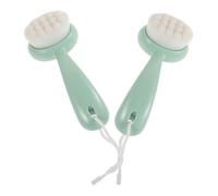 JHKNNK Brosse Nettoyante Manuelle Visage 2pcs avec Poils Doux et Manche Long, Exfoliation Profonde et Nettoyage, Maison Voyage