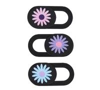 JHKNNK Cache Caméra Ordinateur Portable 3 Pièces Système Coulissant, Motif Chrysanthème, Protection Confidentialité pour Télétravail et Visioconférence Couleur Aléatoire