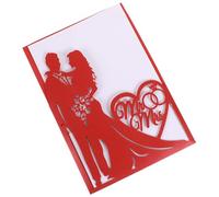 JHKNNK Cartes d'Invitation Évidées Rouges pour Mariage Lot de 10 en Papier Spécial Silhouette Mariée Marié pour Fiançailles et Saint-Valentin