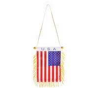 JHKNNK Décoration Rétroviseur Voiture Pendentif Drapeau Pompon Double Face Mini Ventouse pour Accessoire Intérieur de Noël 5.12X3.74In