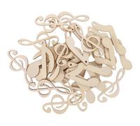JHKNNK Découpes en bois de notes de musique Tranches de bois beige lot de 30 pièces à bords brûlés lisses et résistantes à la déformation, pour bricolage thème musique