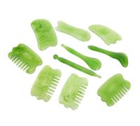 JHKNNK Ensemble d'Outils de Massage Gua Sha en Pierre Naturelle Planche de Grattage Visage et Corps pour Soin Musculaire et Relaxation Spa
